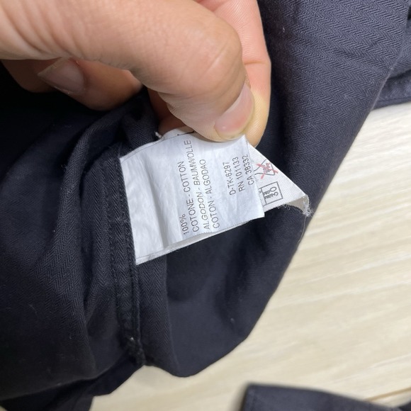 Ermenegildo Zegna Herringbone Button Down Shirt Mens Small Made In Italy Black - Picture 14 of 16